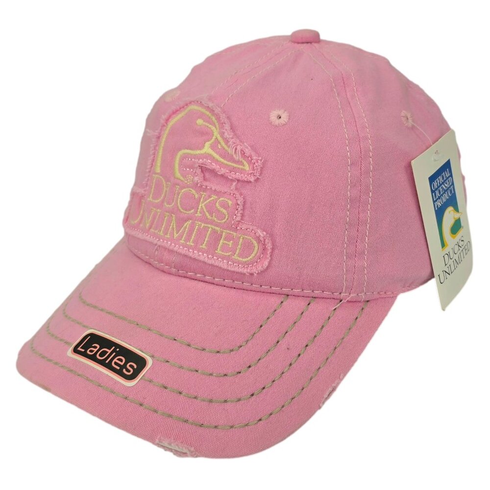 Ducks Unlimited‎ Women’s Hat Pink Distressed Ladies Fit Outdoor Cap NEW OSFM - Picture 3 of 7